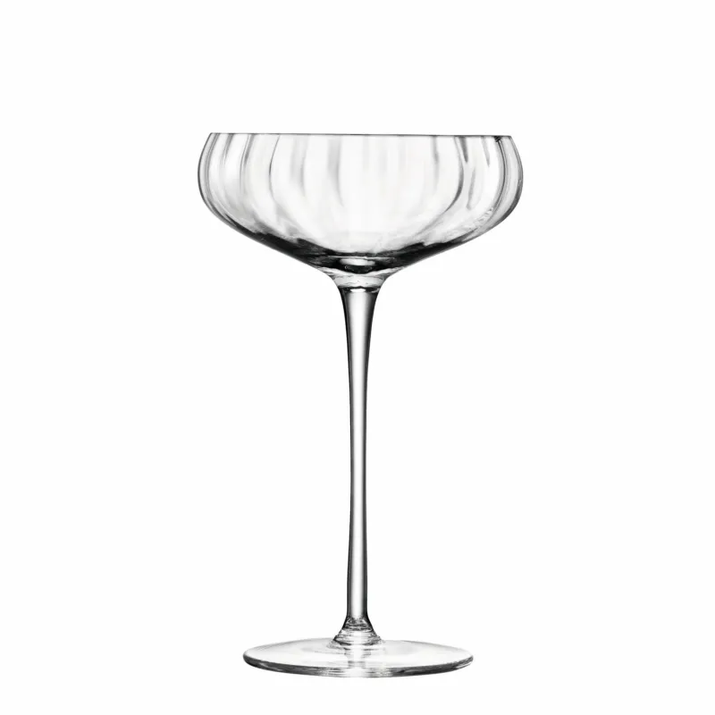 Set of two LSA Aurelia clear 300ml champagne flutes for sparkling wine, elegant glassware for special occasions.