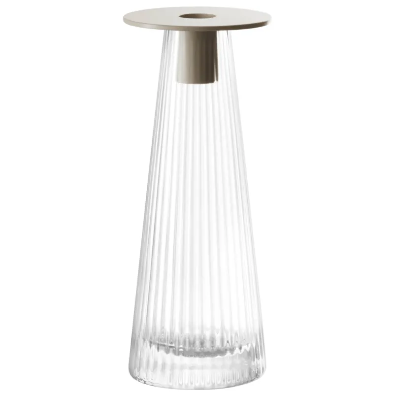 LSA Beacon glass candle holder, clear and elegant, measuring 22 cm tall, designed to hold a pillar candle.