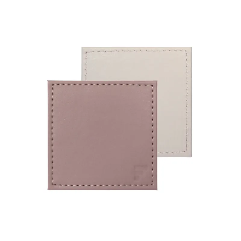Set of four Freeform Untersetzer DUO coasters in altrosa and stone colors, showcasing stylish protection for tables.