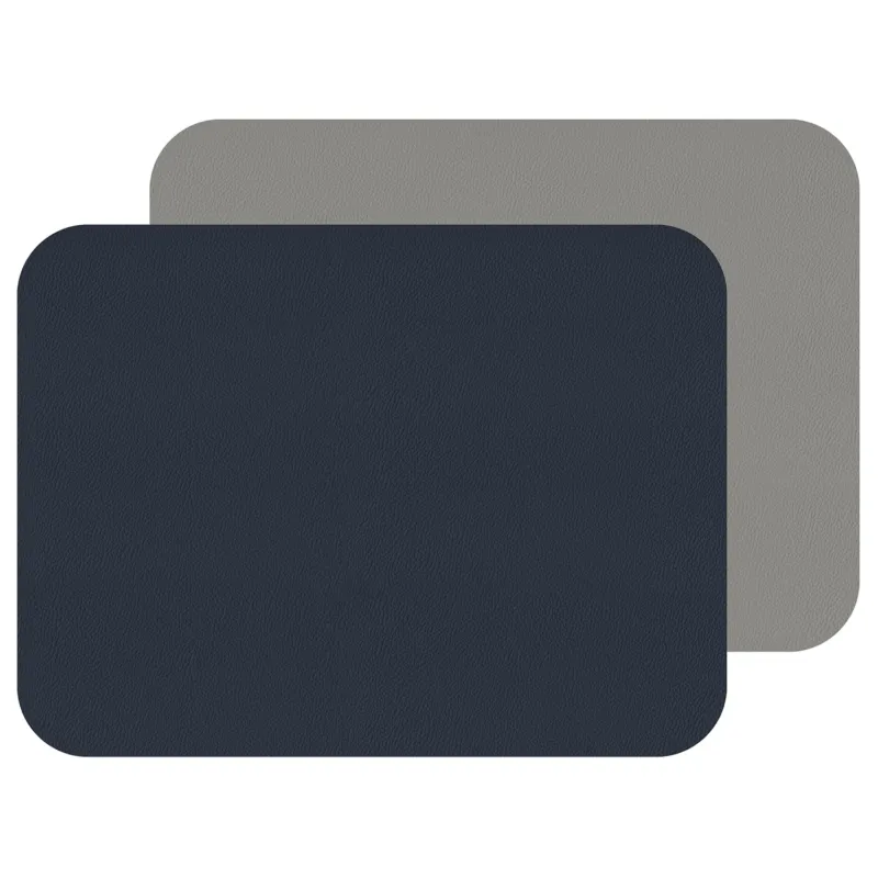 Freeform Tischset Flexi 2er Set in navy and gray showing two placemats with textured fabric and stitched edges.