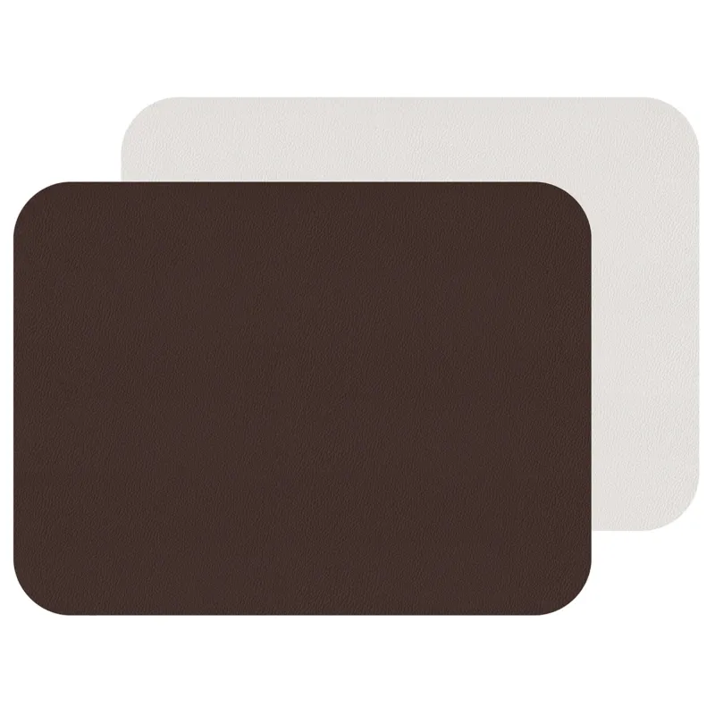 Two-piece Freeform Flexi Tischset in chocolate brown and white, featuring modern, durable placemats for dining table protection.