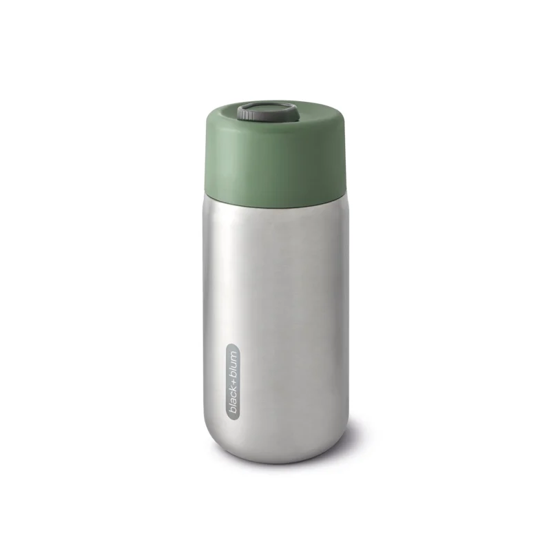 BLACK+BLUM orange TO-GO thermobecher with 340ml capacity, featuring a sleek, portable design for hot beverages.