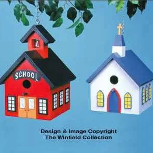 Church & School Birdhouse Wood Project Plan