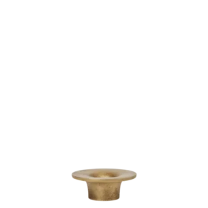 Soothe Candle Holder in brass finish with flared rim and tapered base