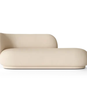 Rico Divan Left in off-white with brushed upholstery