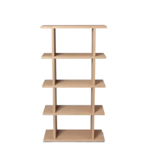 Kona Bookcase 1x4 in natural oak veneer, open shelving unit