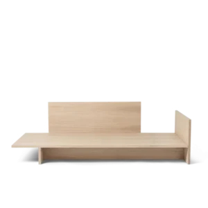 Kona Daybed in natural oak veneer with low headboard and raised side panel