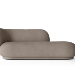 Rico Divan Left in warm grey with brushed upholstery