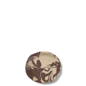 Ryu Platter in sand/brown with marbled pattern and uneven rim