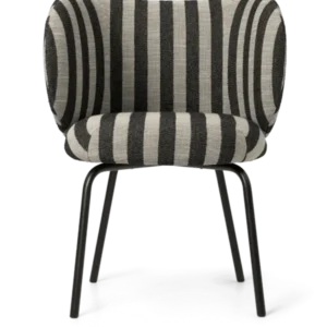 Rico Dining Chair in Louisiana sand/black stripes with black tubular legs