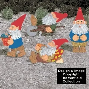 All 4 Large Gnome Pattern Sets (YD254 & 255, W1567 & 1569) - The Winfield Collection