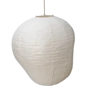 Kurbis Lampshade 60 in natural, asymmetric ribbed pendant shade