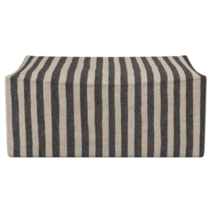 Catena Pouf Rectangular in Louisiana sand/black stripe