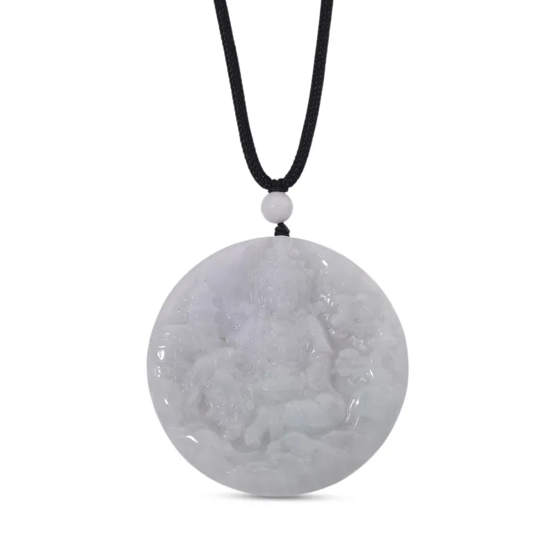 EXTREM SELTEN Natürliche Weiße Jade Anhänger mit Kette 50 cm ca. 170.00 ct