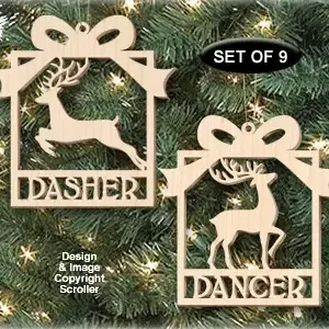 Santa's Reindeer Ornaments Pattern Set - The Winfield Collection