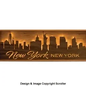 Lighted Cityscape Silhouette Wall Art Pattern-Boston