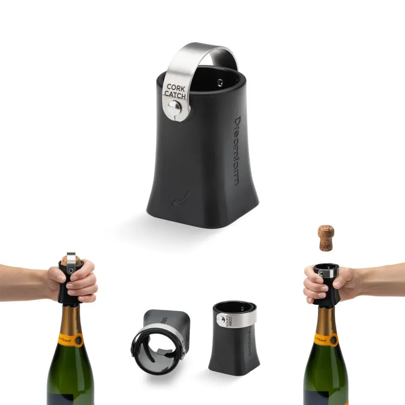 Dreamfarm Champop corkenclosure, a reusable bottle stopper with a sleek design for sealing wine or beverage bottles.