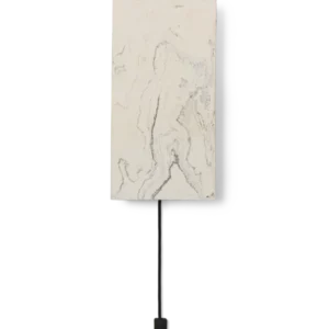 Argilla Wall Lamp in marble white, rectangular tile with cord and inline switch