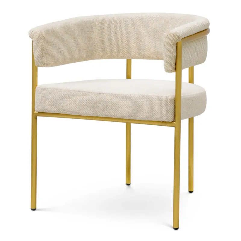 White Curved-Back Dining Chair Gainsley | Eichholtz Miami