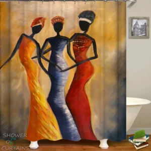 African Print Shower Curtain - African Ladies Art Painting