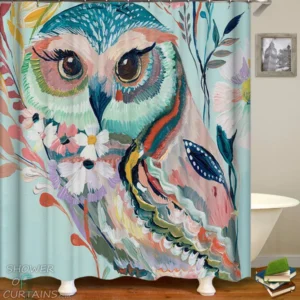 Art Painting Owl Shower Curtain
