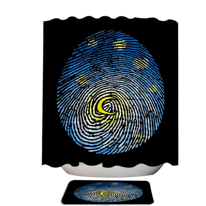 Artistic Nature Aurora Fingerprint Shower Curtain