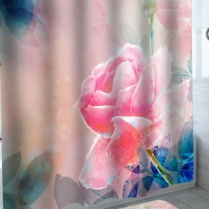 Artistic Shower Curtains Design Pink Rose