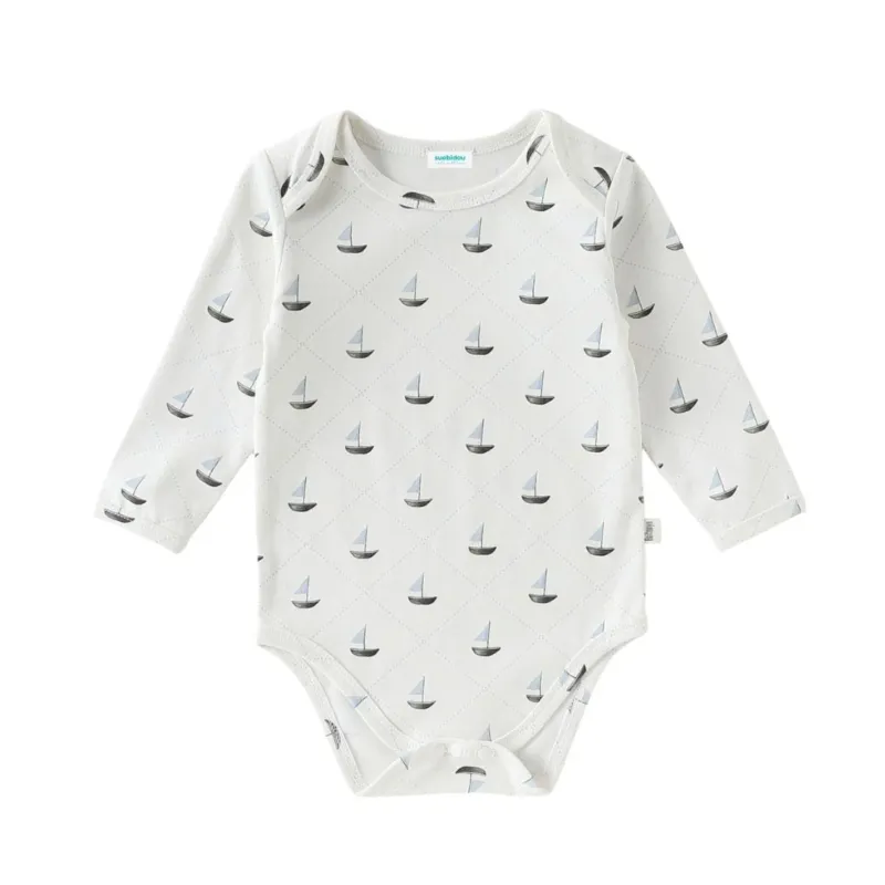 Baby Longsleeve Body 'Segelboote' weiß