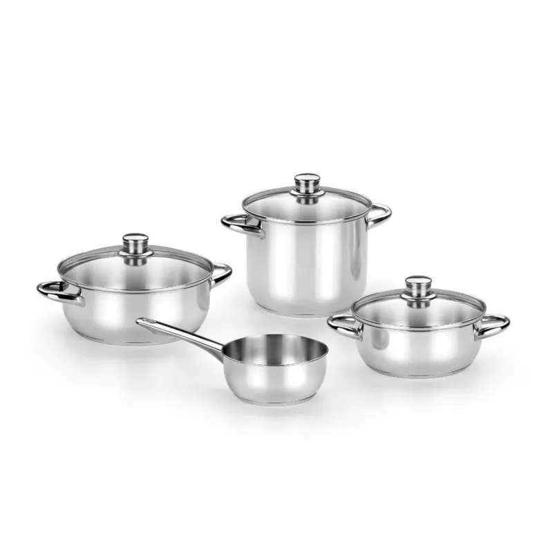 Batería de cocina 4 Piezas con tapas de cristal Optima Monix- MONM450002-8435092428838-1