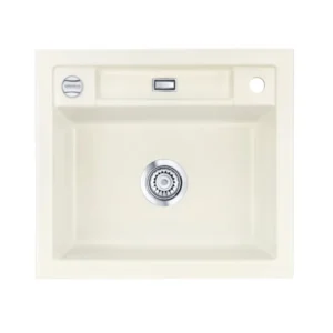 SYSTEMCERAM Einbauspüle Bela 57 F Jasmin 19 inkl. Excenterbetätigung, für 60 cm Schrankbreite, Spüle zum flächenbündigen Einbau, inkl. 4 x Eckradien R 10 Auflage keine Beckenlage 55160219