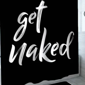 Black and White Get Naked Shower Curtain