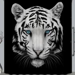 Blue Eye Bengal Tiger Shower Curtain