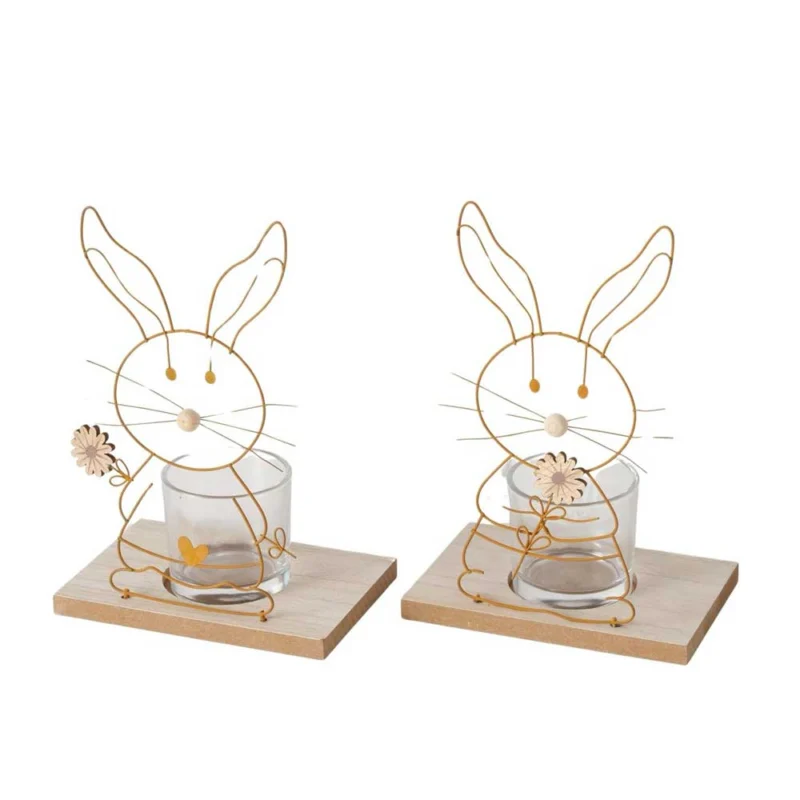 Boltze - Windlicht Binky Hasen Teelichthalter