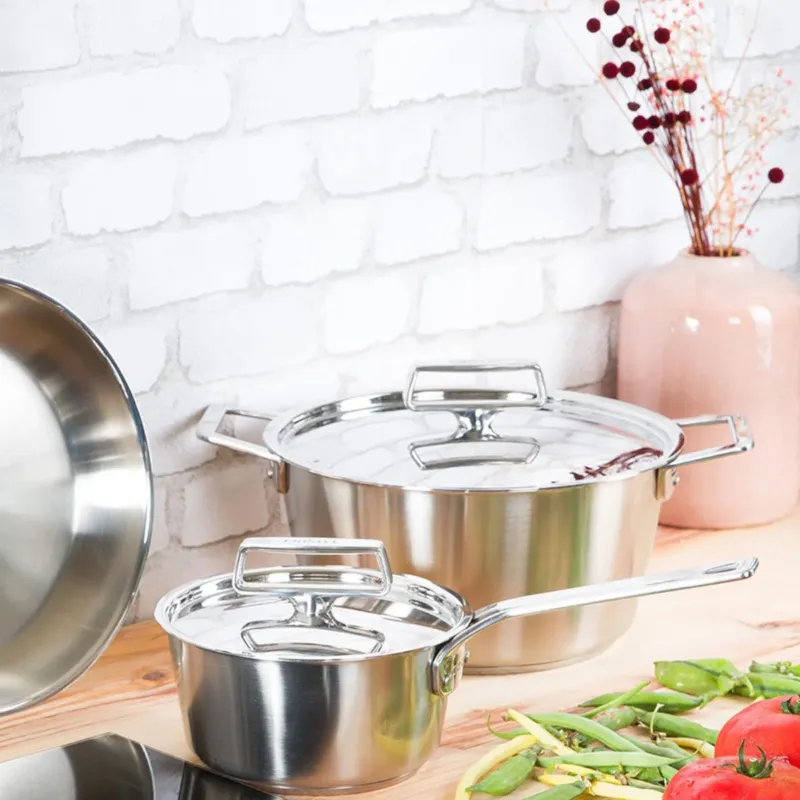 Cacerola alta de acero inoxidable con tapa de inox 1826 Cristel – Bild 2