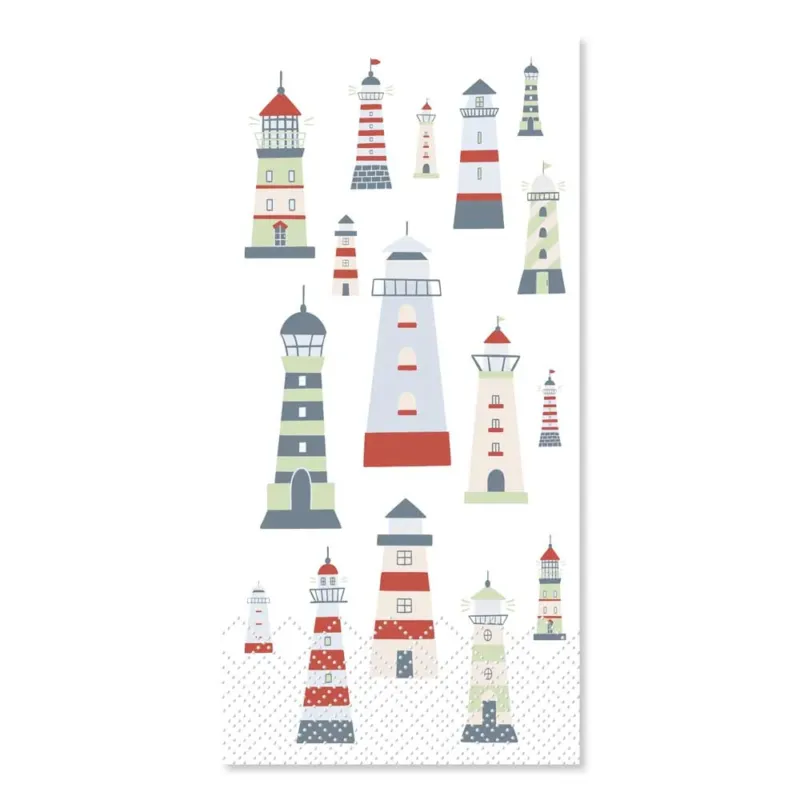 Chic Antique – Papierservietten mit Leuchtturm weiß