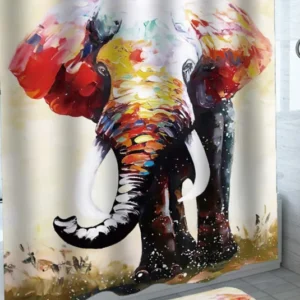 Colorful Elephant Art Shower Curtain