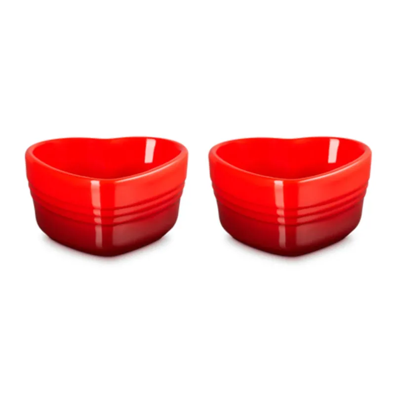 Conjunto de dos ramequines corazón Le Creuset-Cereza-LEC79082300600000