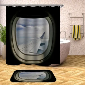 Cool Airplane Wing Window View Shower Curtain