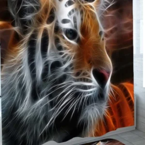 Cool Electrifying Tiger Shower Curtain