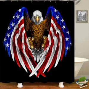 Cool USA Flag American Eagle Shower Curtain