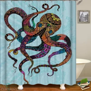 Crazy Colors Octopus Shower Curtain