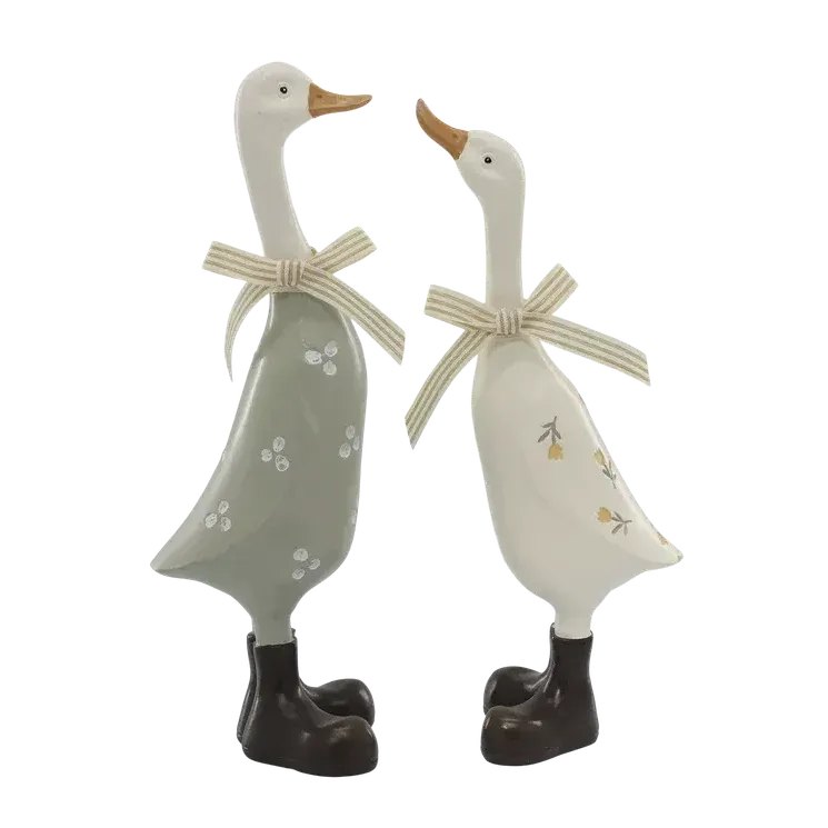 Chic Antique - Handbemalte Deko-Gans 2er Set