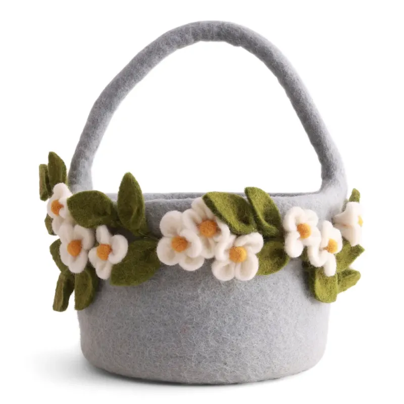 Gry & Sif - Korb mit Anemonen Filz
