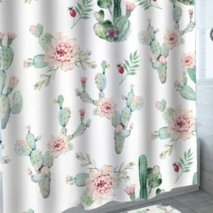 Floral Cactus Shower Curtain
