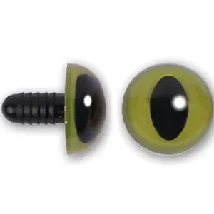 Plastic Eyes - Green Cat Eyes-9mm or .35"[PE*] - The Winfield Collection