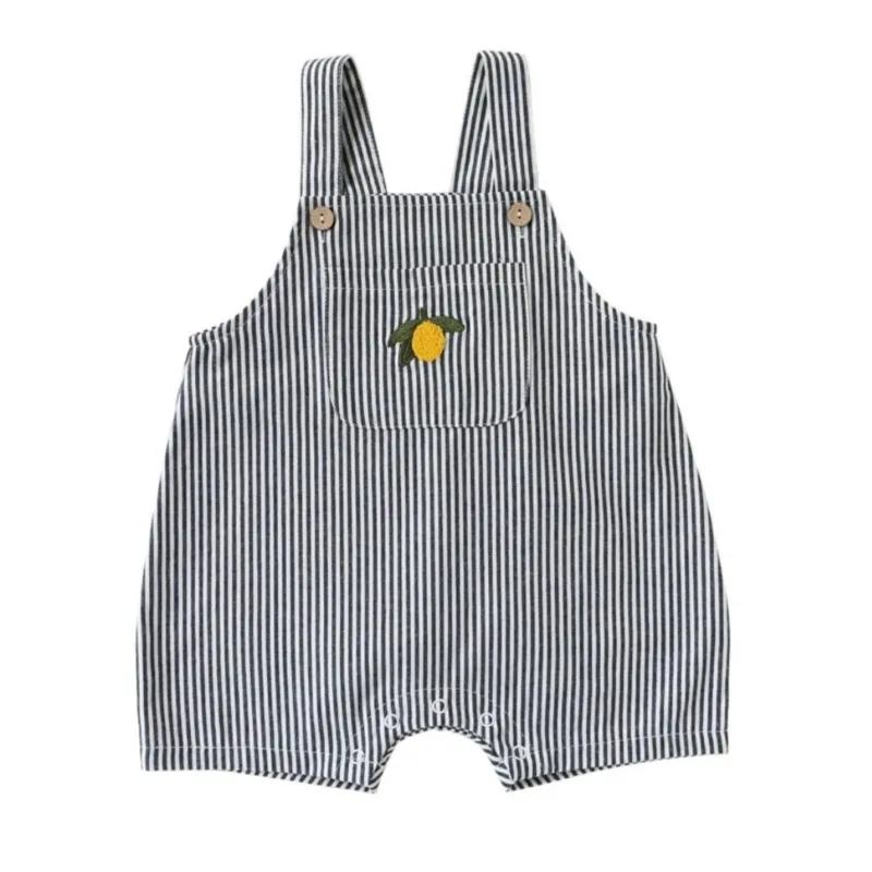 Gestreifte Loose Pants kurz 'Lemontree'