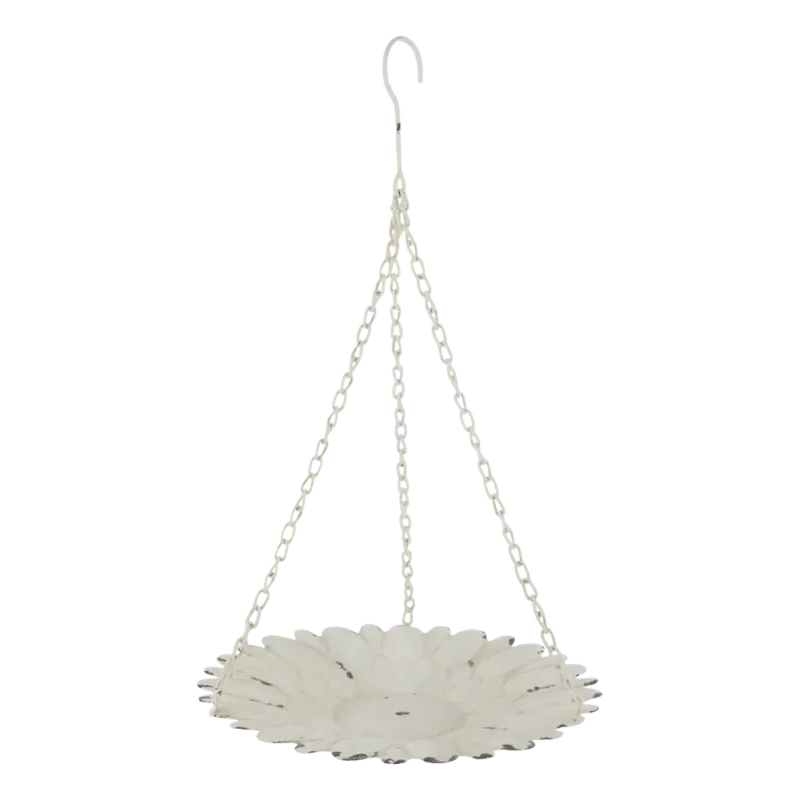 Chic Antique - Hängeschale Blume Eisen Antik Creme