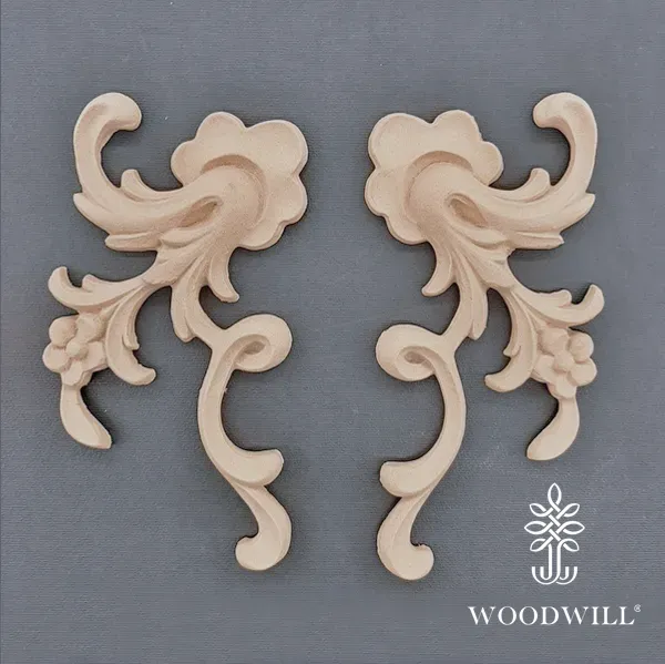 JDL Vintage Paint - Holzgeschnitztes Deko-Set, 2-teilig Ornament DIY