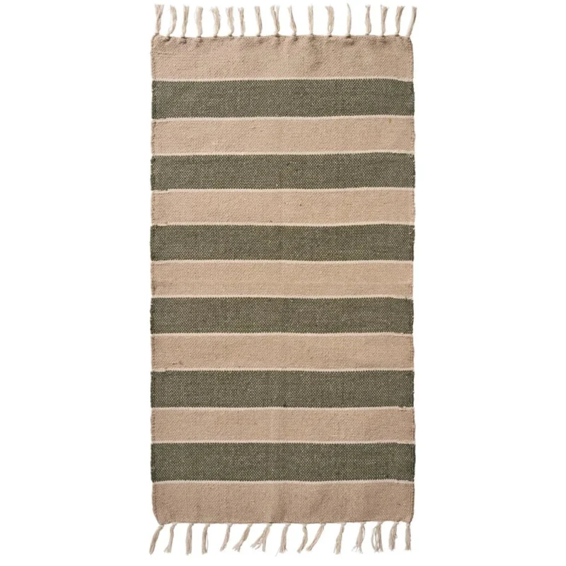 Ib Laursen - Bodenläufer, creme, beige und olivengrüne Streifen