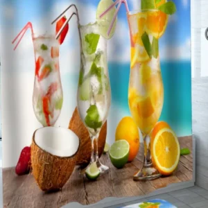 Ice Cold Summer Fresh Cocktails Shower Curtain
